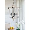 4 - Light Wood Chandelier, Hanging Light Fixture with Adjustable Chain for Kitchen Dining Room Foyer Entryway, Bulb Not Included