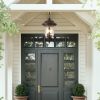 Rustic Outdoor Hanging Lantern, Weatherproof Vintage Pendant Light with Clear Glass Shade, Waterproof Exterior Lighting Fixture for Porch, Patio