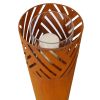 Lantern Column, Set of 2, Decorative Column for Garden in Rust Industrial Design, Lantern for Outdoor and Indoor, Lantern Including Candles, Oriental