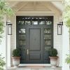Set of 2 Modern Outdoor Wall Lanterns with Black Metal Frame and Clear Glass, Weatherproof Wall Sconces for Porch, Garage, or Entryway Lighting