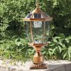 Retro gold Solar Column Headlights With Dimmable LED 1 pack