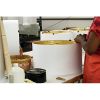 Deep Empire Hardback Lampshade with Washer Fitter, Beige Color Fabric Lampshade for Table Lamps, Natural Linen, 10" Top x 18" Bottom x 13" Height