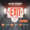 VEVOR LED Exit Sign with Emergency Lights, Two Heads Emergency Exit Light with Battery Backup, Combo Red Letter Fire Exit Lighting