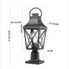 Outdoor Post Light,Lamp Post Light Fixture,Post Lantern with Pier Mount Base,Textured Black,19.5in,Suitable for Gardens, Yards or Entrances (1 pack)