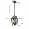 Outdoor Pendant Light Fixture, Black Farmhouse Outdoor Pendant Lights for Porch with Clear Glass