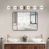 (Same as W1340P143676/L2001-G-6) Modern Minimalist Bathroom Vanity Light, LED 6 Bulb Acrylic Shades