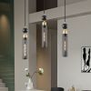 Modern Black and Gold 3-Light Pendant Chandelier, Adjustable Hanging Lights with Cylindrical Mesh Shades, E26 Base, Ideal for Dining Room