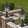 1-pack Vintage Black Outdoor Post Lantern - Waterproof Aluminum Lamp Post Light with Bubble Glass, Decorative Garden Pathway Lighting for Yard, Patio