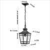 Outdoor Pendant Light E26 Socket, 14.5'' Modern Exterior Hanging Light Fixture with Clear Glass