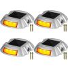 Vevor Driveway Lights, 4-Pack Solar Driveway Lights with Switch Button, Solar Deck Lights Waterproof
