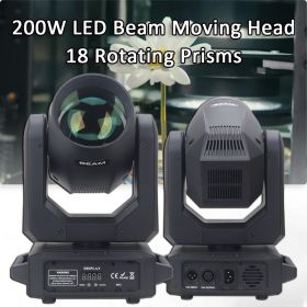200W LED Moving Head Light Professional Stage Lighting Effect DMX Beam Light DJ Disco KTV Party Wedding Bar Club Show Lights (Plug Type: UK Plug)
