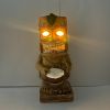 1pc, Drum Tiki Solar Light For Home And Outdoor Decor, Drum Tiki Solar Powered Flickering LED Garden Light Backyard Bongo Tiki Halloween Decorati