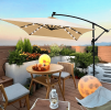 W656127034  26 lamp rectangular outdoor terrace umbrella anthracite outdoor table lamp solar umbrella 2x3M solar lamp umbrella LED lighting sunsh